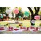 Exquisite 350 Pcs Plastic Plates for Party – Disposable Plates Set – 50 Each of 9" Dinner Plates, 7" Dessert Plates, Plastic Cups, Napkins & Plastic Cutlery – Plastic Dinnerware by Party Solids